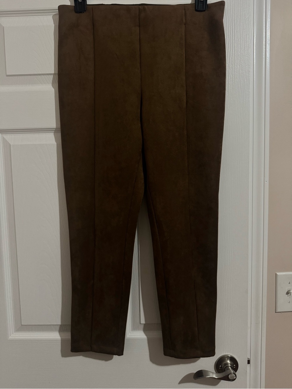 LOFT Brown Faux Suede Ankle Length Cropped Pants